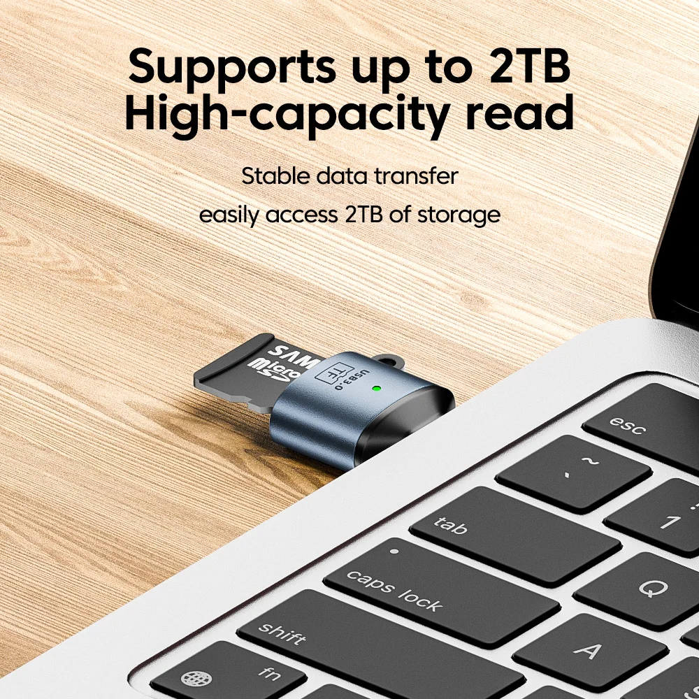USB 3.0 미니 휴대용 TF 카드 리더 USB/타입 C - TF 메모리 카드 리더 고속 전송 어댑터 (PC 노트북 액세서리용)