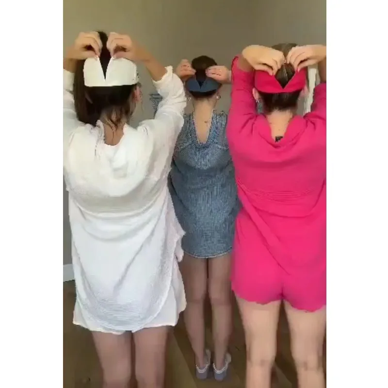 유럽 및 미국 여성용 자석식 셀프 흡착 포니테일 러닝 테니스 골프 퀵 드라이 포..