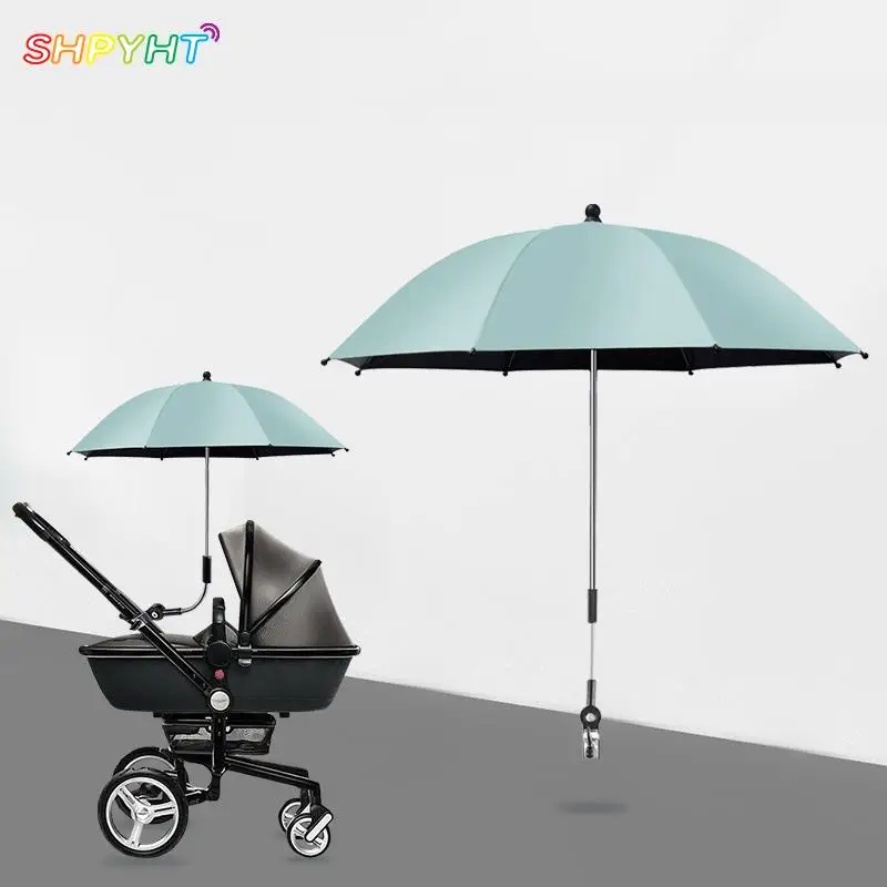 

Universal Baby Stroller Folding Umbrella UV Protection Rainproof Infant Stroller Cover Umbrella 360 Degrees Adjustable Sunshade