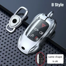 Premium Zinc Alloy Remote Car Key Protector Case Cover for Jaguar Logo (B Style - Silver)
