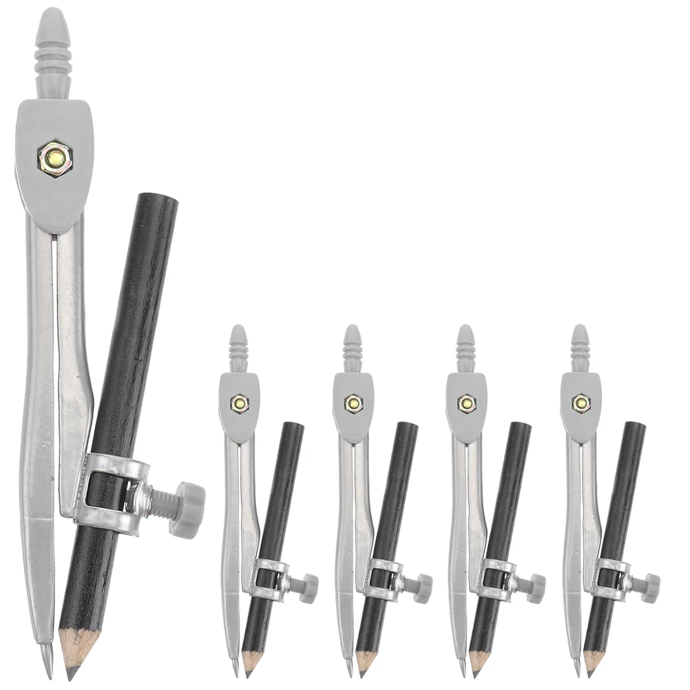 

5 Pcs Math Compass For Geometry For Circle Drafting Tools Kit Protractor Wooden Woodworking