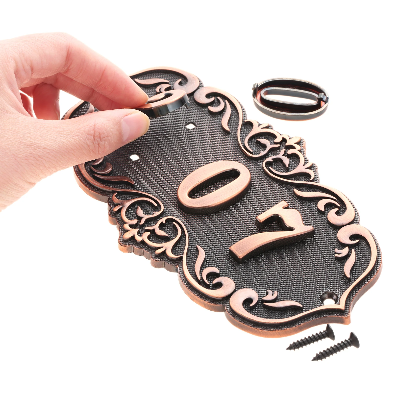 3/4 Digit House Number Door Plate Imitation Metal Sign Plastic Outdoor Mailbox Hotel Apartment 0-9 with Self Adhesive Sticker house number signs door signs house numbers number plate