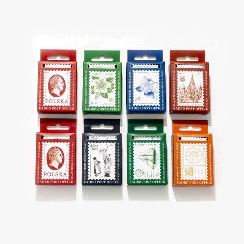 

20Packs Wholesale Mini Stickers Fading post office Paper Stamps Handbook Decorative Base Scrapbooking Color Base Paper 93*50mm