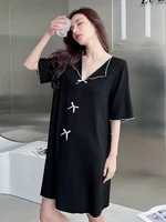 150kg Plus SIze Women Sexy Nightdress Summer Thin Short Sleeve Loose Maternity Loungewear Oversized Pajamas Soft Home Clothes - Image 6