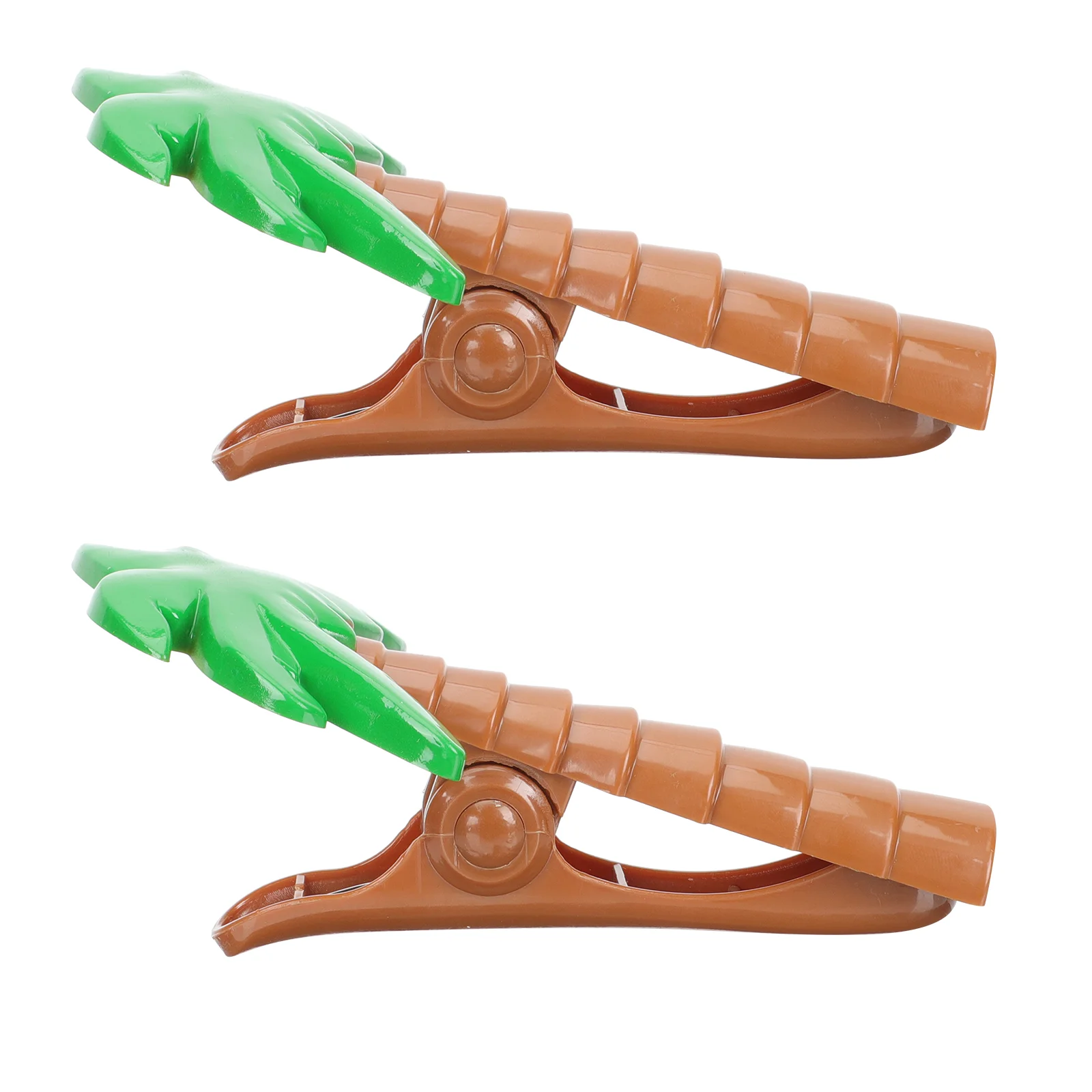 

2 Pcs Palm Tree Clip Beach Towel Shaped Clips Holder Quilt Fixation Clothes Fixing Clothing