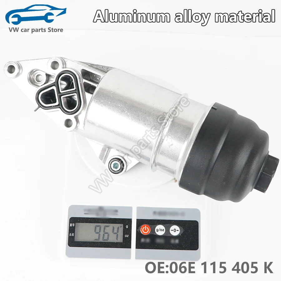 06E115405K Aluminum Oil Filter Housing Adapter for A4 A5 A6 A7 A8 Q7 Quattro 2.4 2.8 3.0T 06E 115 405 K/J/E/F Gasoline Vehicle