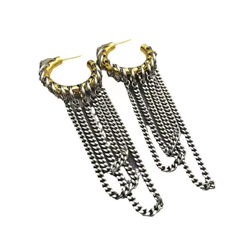Exaggerated Long Tassel Earrings for Women Men Punk Personality Earrings Party Jewelry Gifts Wholesale