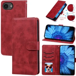 Leather Flip Wallet Cover with Stand - Premium Phone Case and Protective Book-Style Etui for iPhone 16e (Red)
