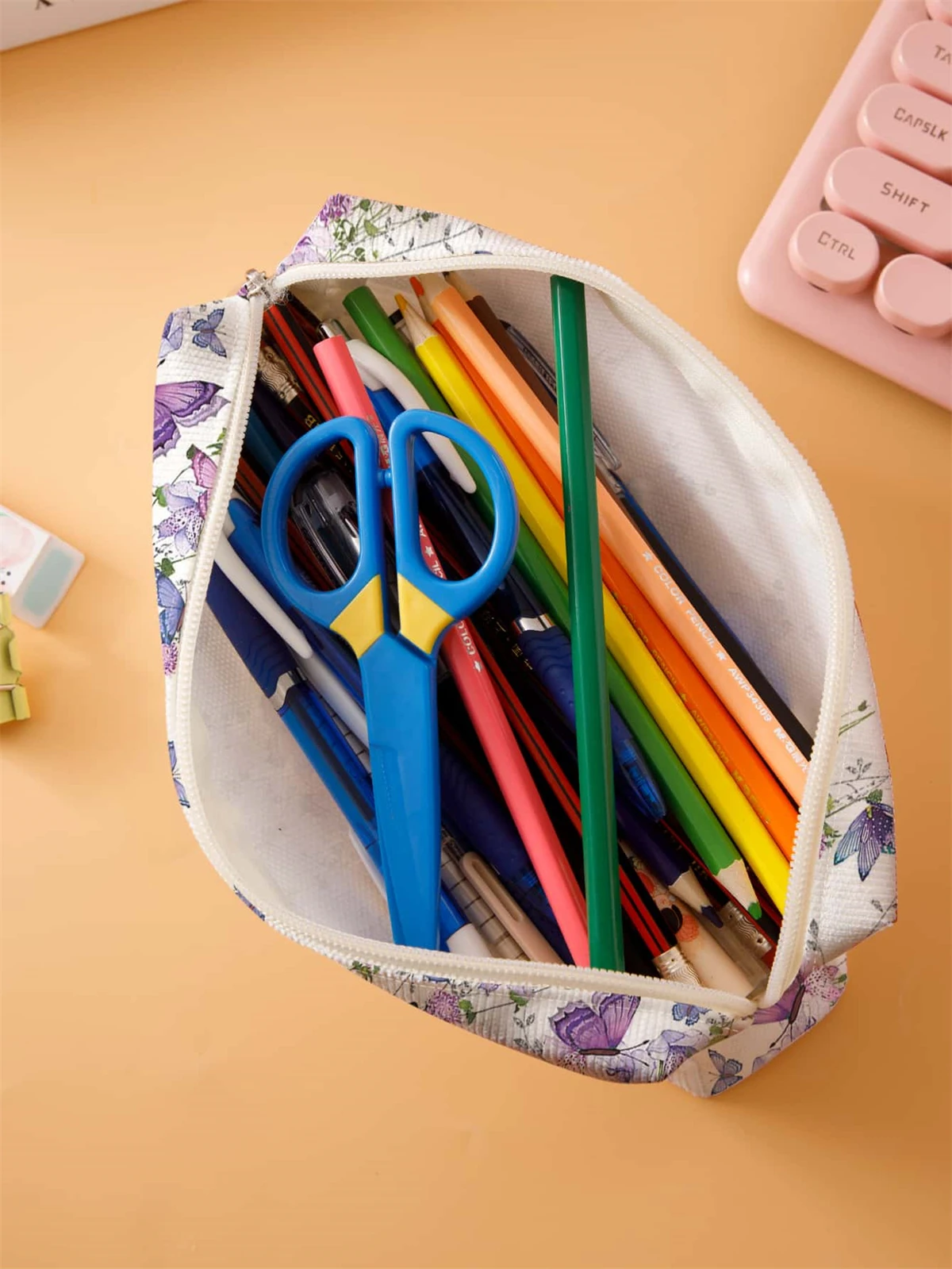 Small pencil case, large capacity pencil case, multifunctional stationery storage bag, student school organization supplies