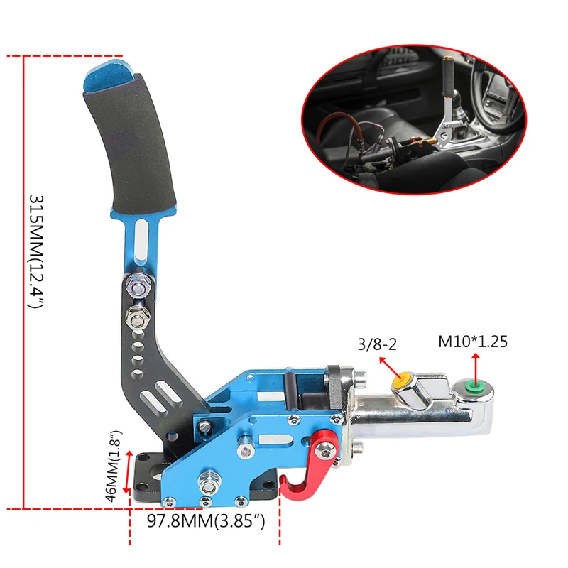315mm Universal Hand Brake Aluminum Hydraulic Drift E Brake Racing Parking Handbrake Lever Gear Long section