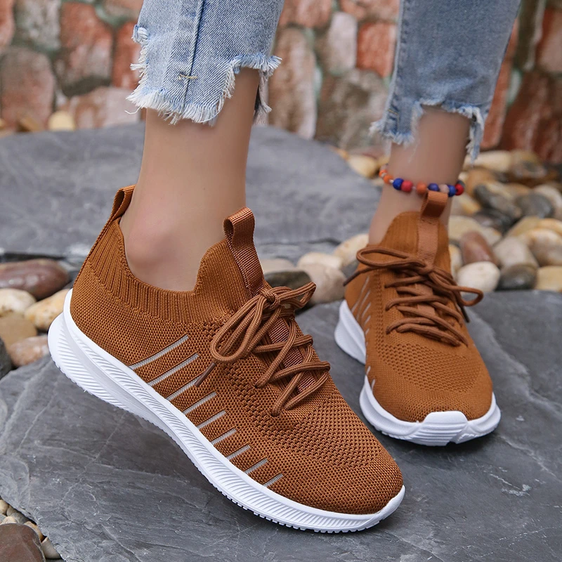 

Woman Sneakers Autumn White Breathable Sports Shoes Mesh Versatile Summer Flats Hollow Walking No-slip Women's Vulcanized Shoes
