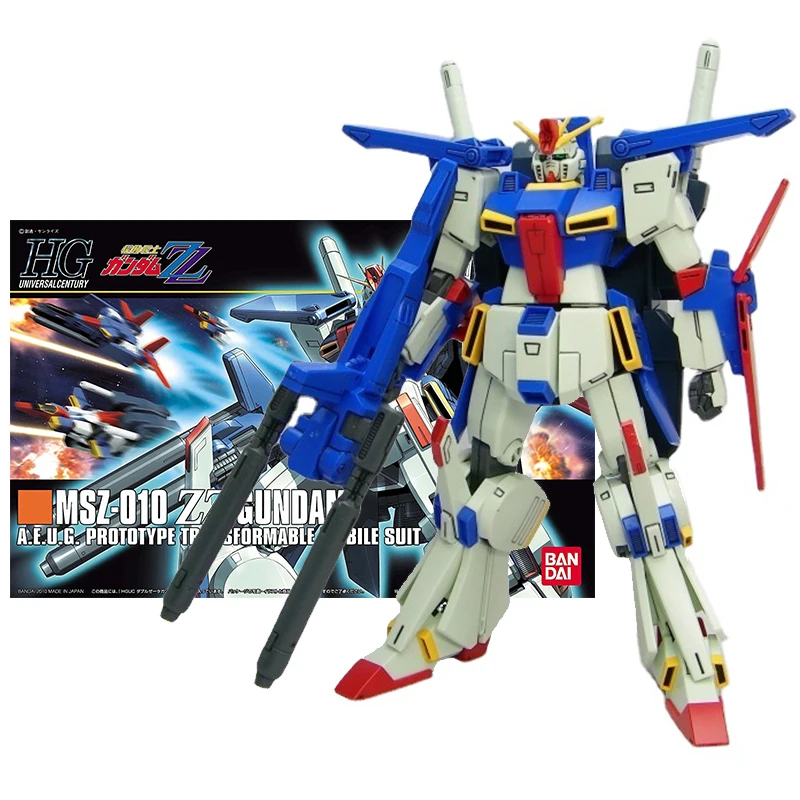 

Набор оригинальных моделей Bandai Gundam, аниме фигурка HG 1/144 MSZ-010 ZZ Gundam, коллекция Gunpla, аниме экшн-фигурки, игрушки для детей
