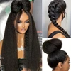 13x4 Kinky Straight HD Lace Front Human Hair Wigs Kinky Straight 360 Full Lace Frontal Wigs For Women Pre Plucked 250 Density 3
