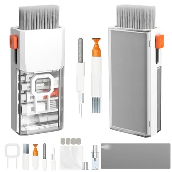 Kit di Pulizia Multifunzionale 9in1 - Spazzola per Pulizia Profonda per Tastiera, Auricolari, Telefono, Schermo del Computer, Vetro della Fotocamera