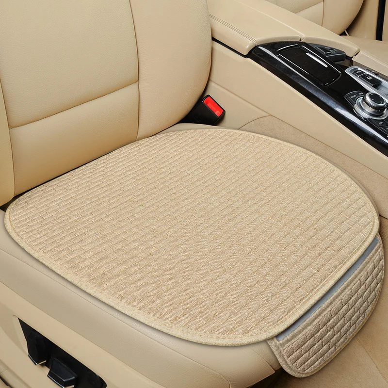 Linen Car Seat Cover Front Rear Summer Flax Chair Cushion Protector Mat Pad Car Universal Auto Interior Styling Truck SUV Van