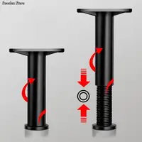 Telescopic Adjustable Bed Beam Support Foot Reinforced Plastic Furniture Leg Sofa Leg Bed Bottom Load Bearing Bracket 1X 6