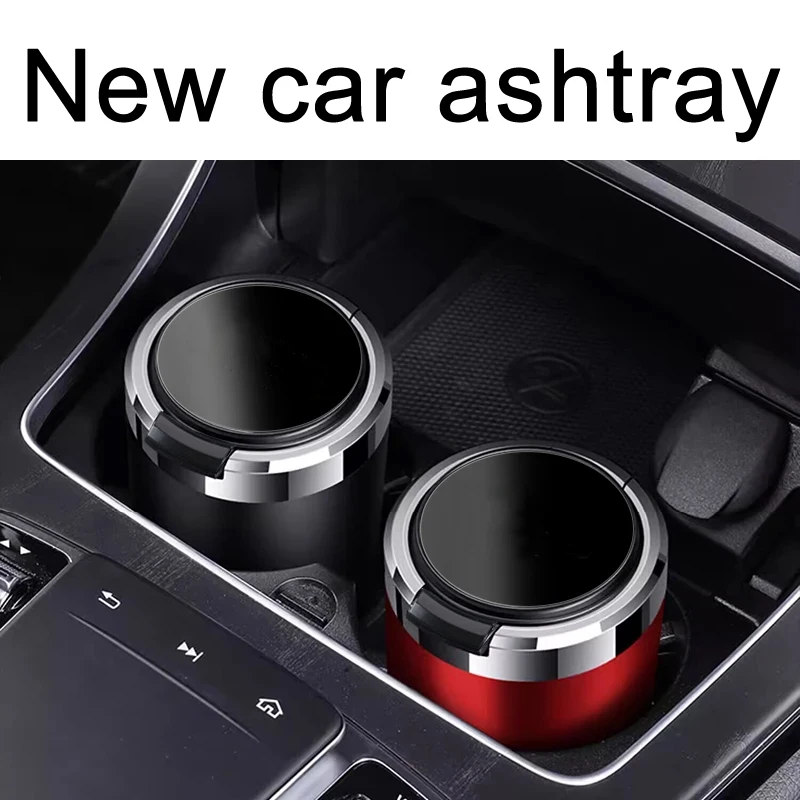 

Car New Universal Portable Ashtray Cup with Led Stainless Steel Liner material For Auto Fireproof Shell Car Accessories Interior