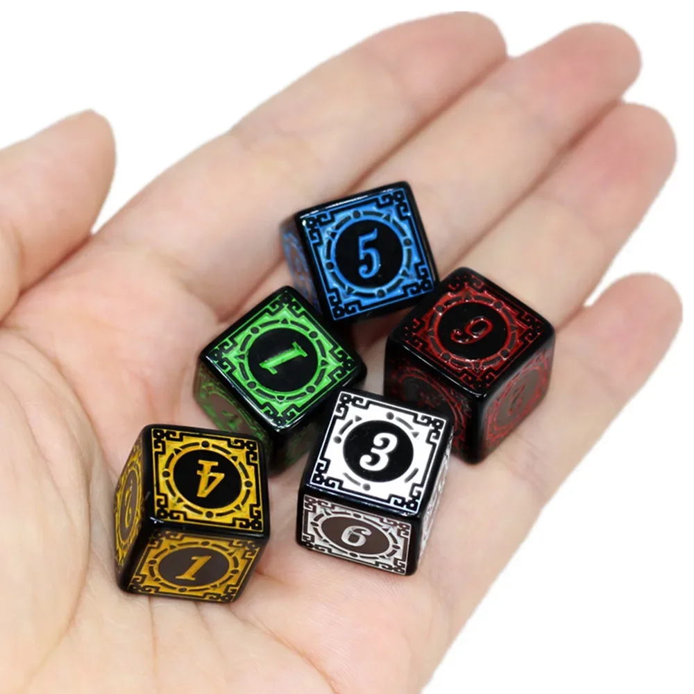 Polyhedral Carved Pattern Dice Set 7 Pcs D4 D6 D8 D10 D% D12 D20 For Game game dice,dice set,acrylic dice