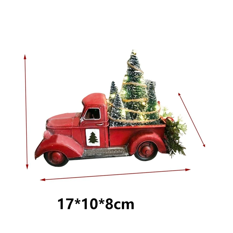 Christmas Red Truck Decor, Lighted Decorations Red Truck With Mini ...