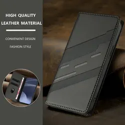 Luxury Textured Wallet Book Flip Cover for Realme GT 8 Pro (Black)