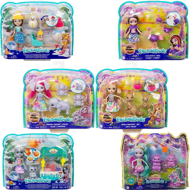 Enchantimals Sunny Savanna Doll Ofelia Ostrich Kamilla Kangaroo Royap Deanna Dragon Family Brystal Bunny Playset Doll Girl Gift 1