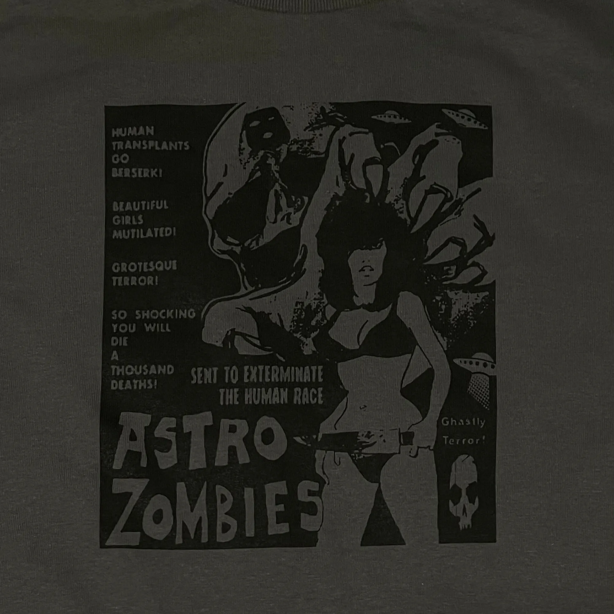 Vendita! Ultimo! Maglietta Media Astro Zombies Color Charcoal Size