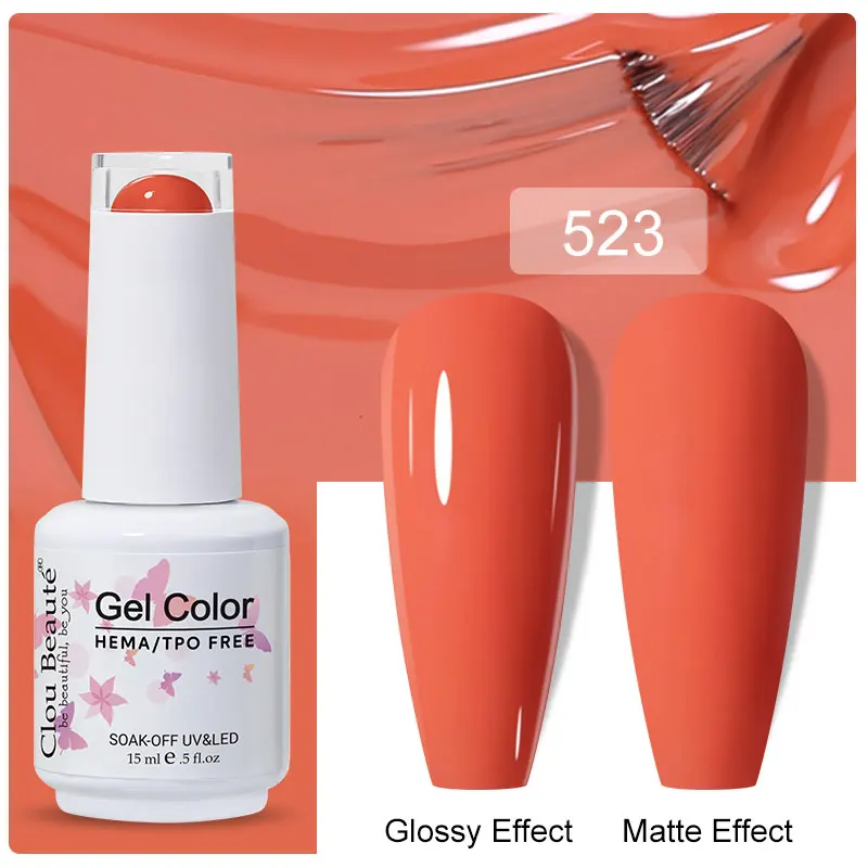 Clou Beaute 15ml Black Red Semi-Permanent Gel Nail Polish