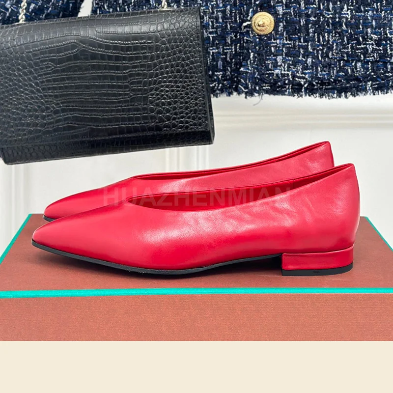 

Solid Colors Upper Pointed Toe Design Ladies Shoes Comfortable Versatile Female Flat Shoes Spring Autumn New Style Loafers