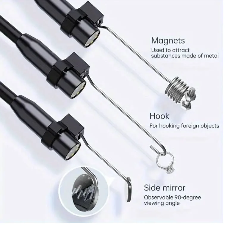 뱀 하수도 산업용 파이프라인 내시경 카메라, 자동차 검사 내시경, HD200W, 720P, 3IN1, USB-PC 적합