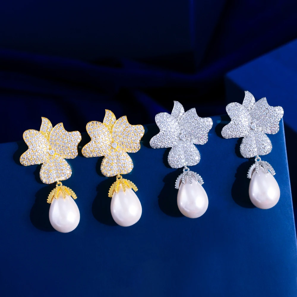 ピアス [PRIMAUTE] cubic pearl earring Cubic Zirconia Pearl Earrings | Dangle Earrings - Cubic