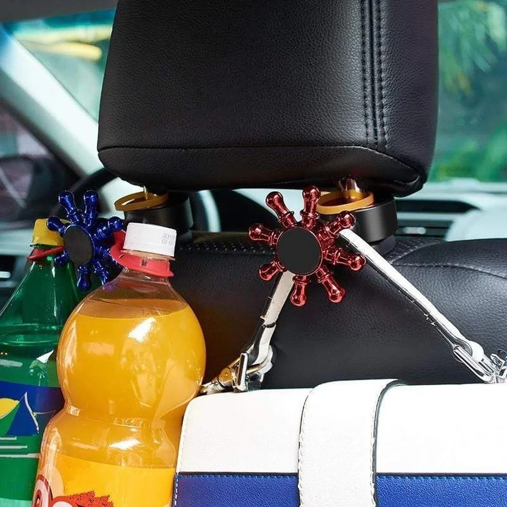 Multifunctional Car Hook 360 Degree Auto Seat Headrest Hanger Bag Hook Holder for Bag Purse Cloth Grocery Storage Au