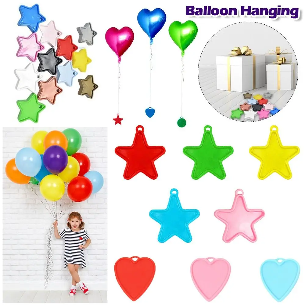 10 Stück Ballongewicht, wiederverwendbar, Aluminiumfolie, Ballongewicht, Valentinstag, zum Aufhängen, Party, Hochzeit, Anhänger, Schwerkraftblock, hell
