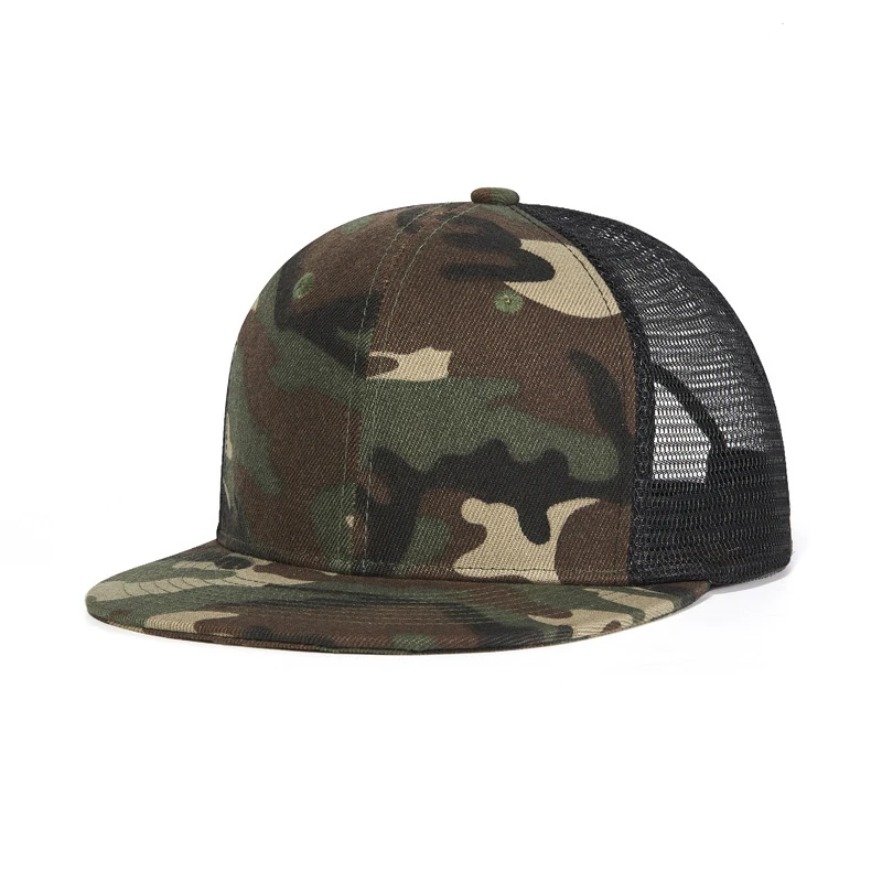 Cap Teenagers Snapback Flat Bill Men Summer Army Breathable Adjustable Hiphop Sports Accessory