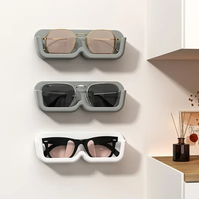 

Glasses Holder Wall Mounted Punch-free Glasses Storage Rack Sun-glasses Display Holder Bedside Myopia Glasses Holder 2/3pcs
