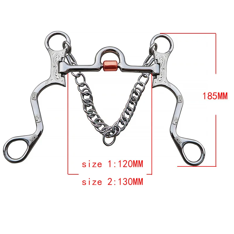 Professional Stainless Steel Horse Bit Durable Curb Hooks Chain Full Cheek Comfort Snaffle Bit Copper Rollers Horse Equipment horse riding equipment