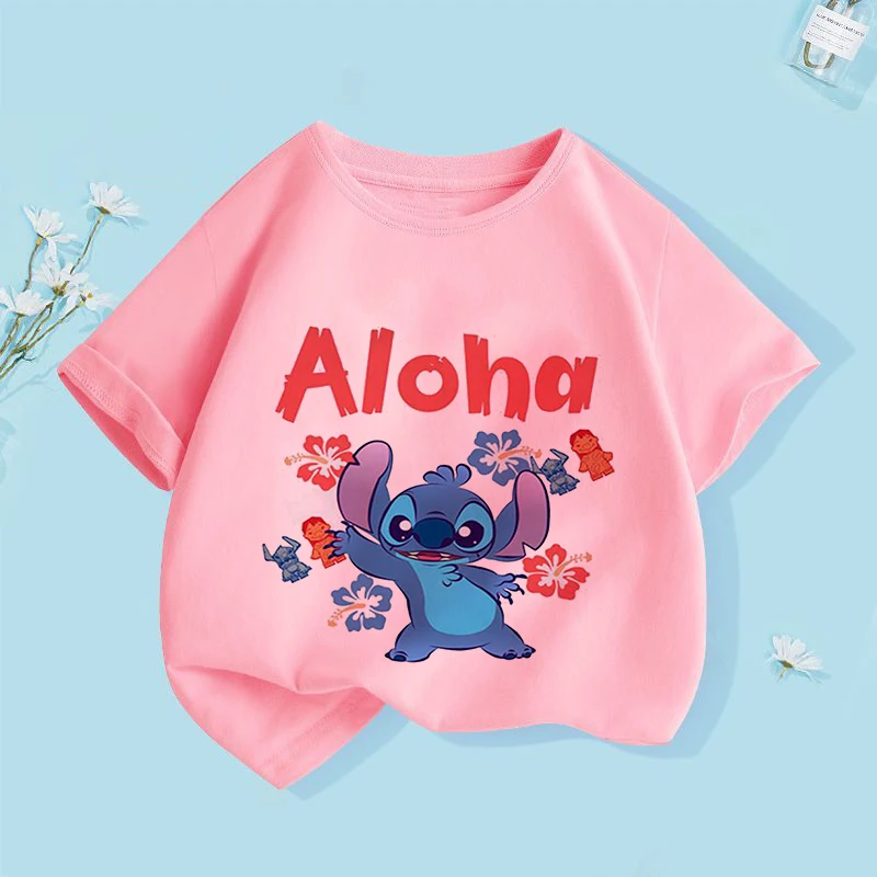 Meninos disney stitch t-shirts crianças verão dos desenhos animados  camiseta moda meninos meninas 3d impressão bonito t-shirts de fundo disney  stitch t - AliExpress