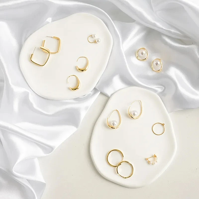Ceramics Jewelry Storage Tray Earring Necklace Ring Display Stand Holders Jewelry Organizer Tray Store Decor Women Gifts