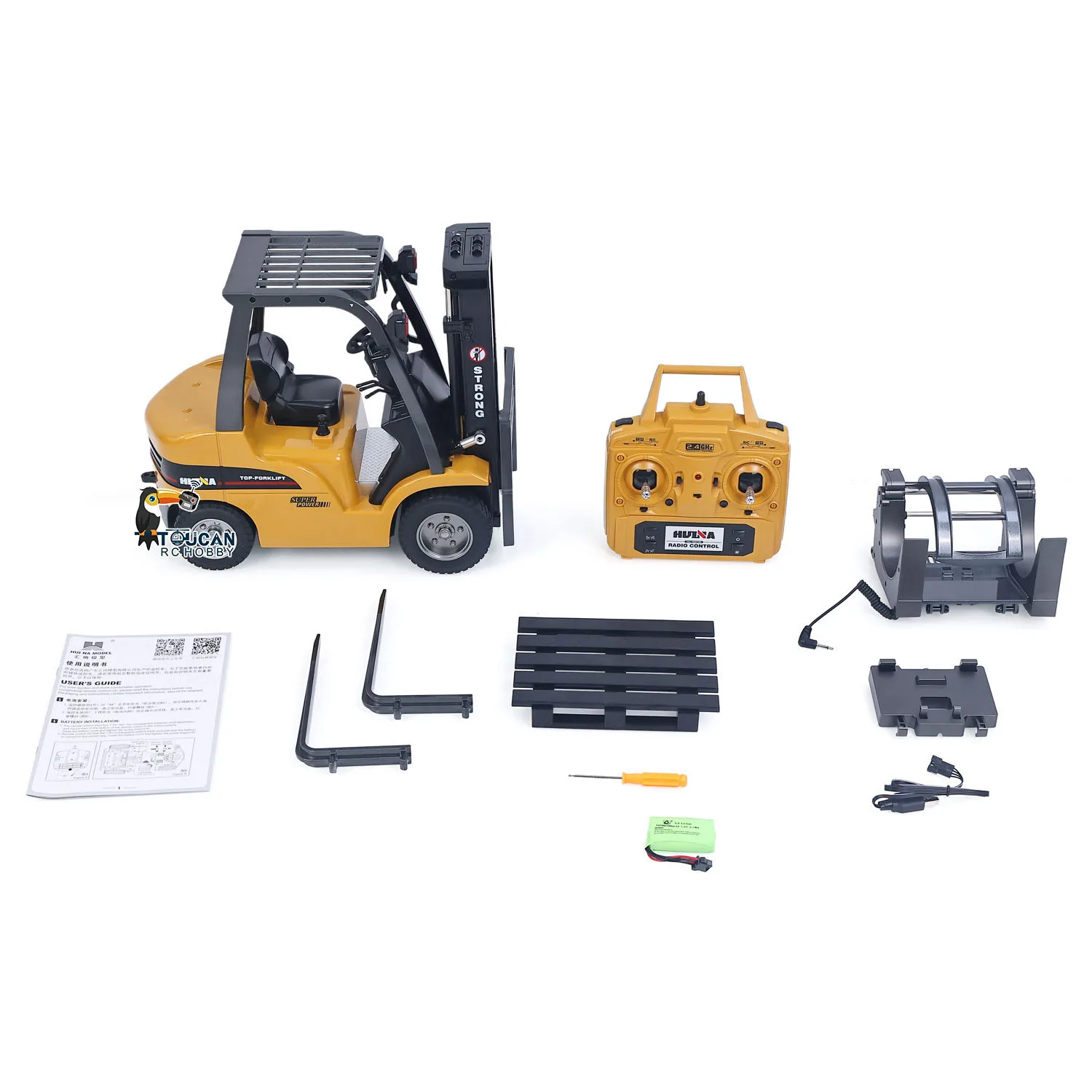 새로운 HUINA 1577 1/14 RC 포크리프트 14CH RTR 전동 리프팅 사운드 라이트 효과 2.4G 무선 조종 자동차 장난감 모델 선물