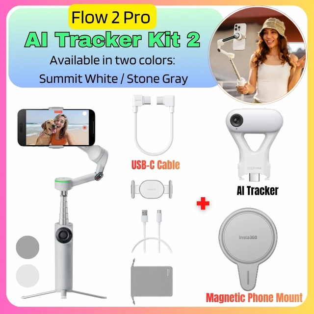 Insta360 Flow 2 Pro Handheld Gimbal Stabilizer AI Filmmaker 360