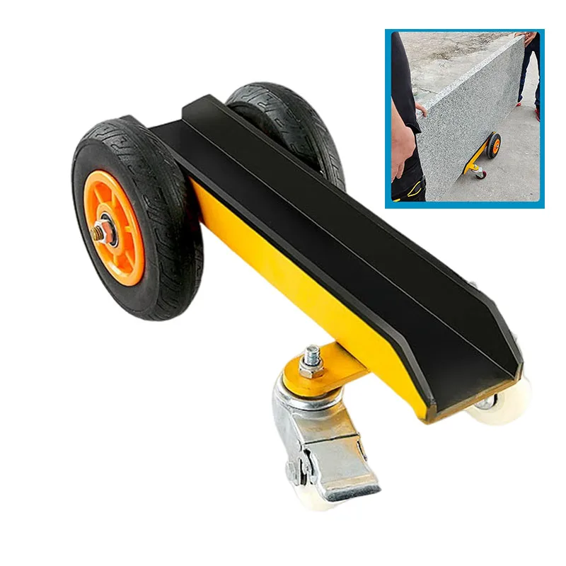 four-wheel-load-carrier-heavy-duty-channel-steel-solid-rubber-universal-wheel-trolley-tool-marble-material-handling-push-dray