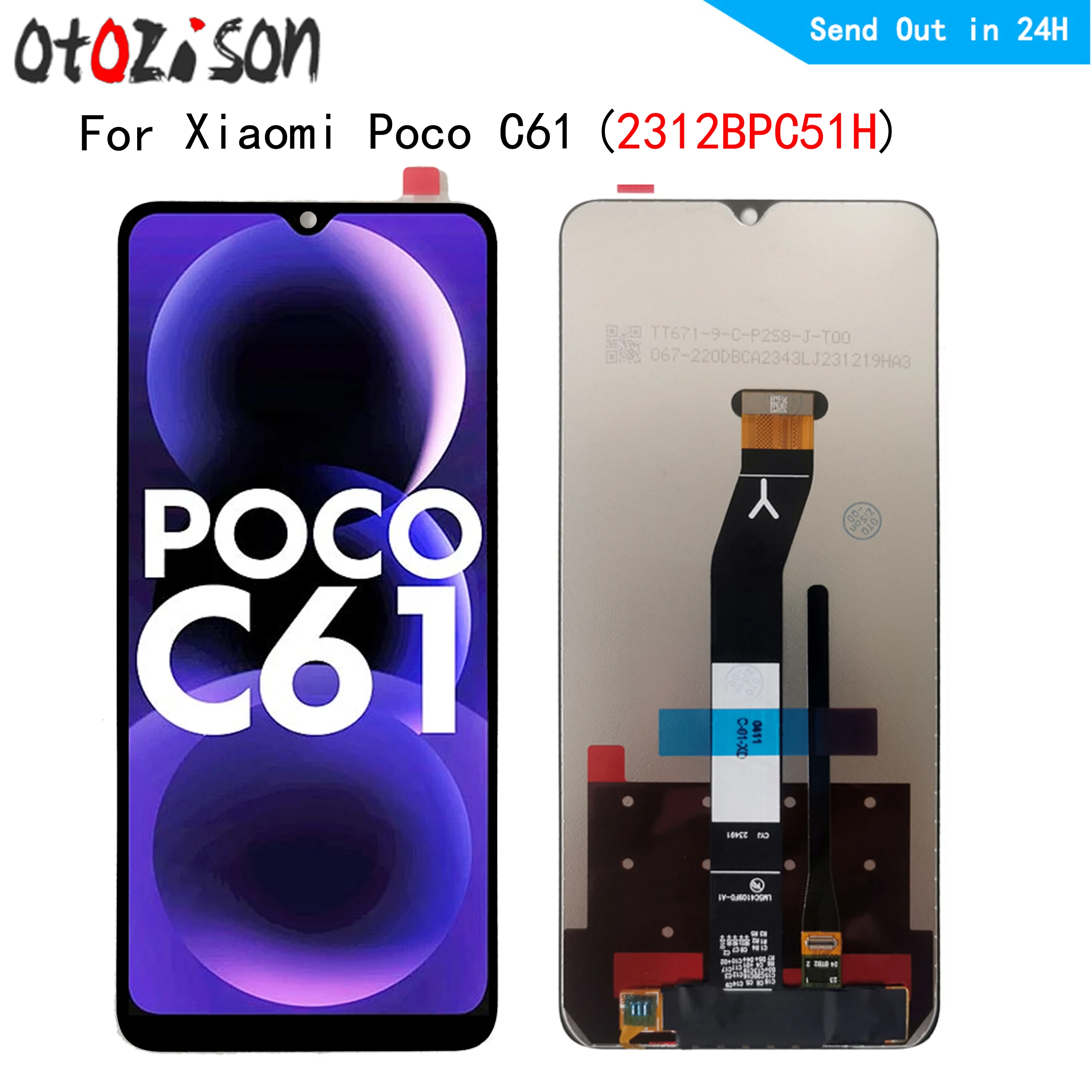 6.71“ LCD For Xiaomi Poco C61 2312BPC51H LCD Display Touch Panel