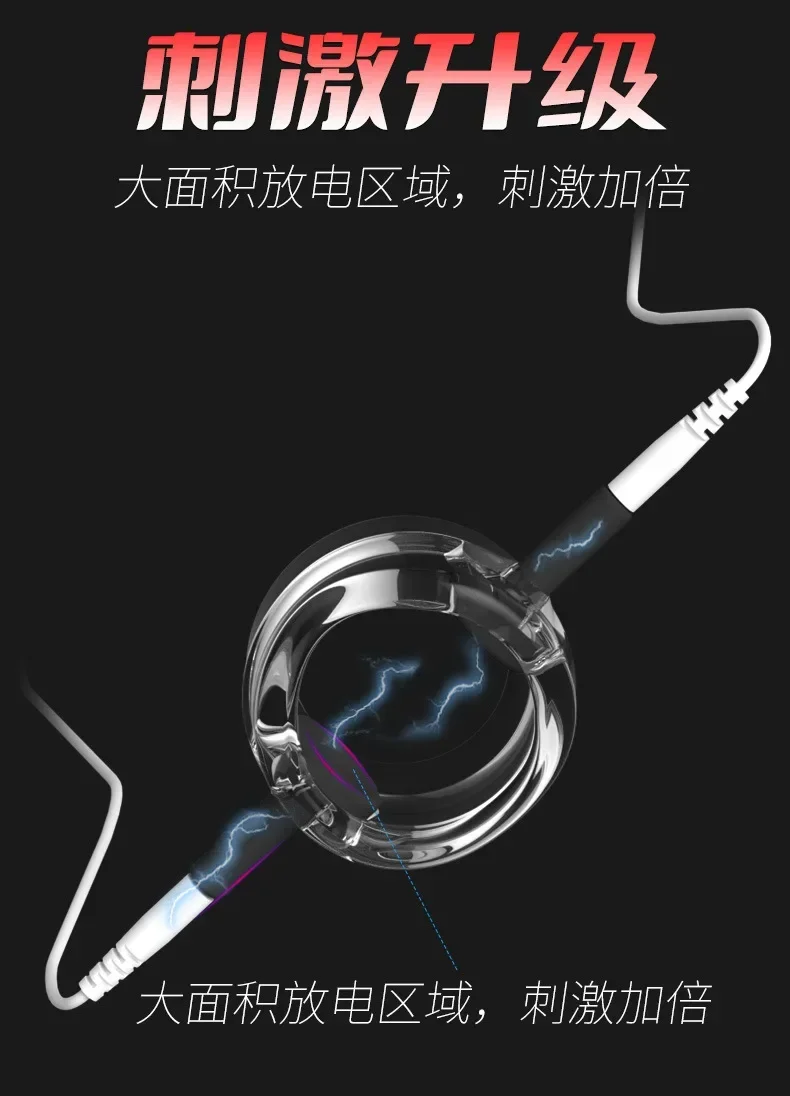 Electro Stimulate BDSM Fetish Penis Enlargement Glans Ring Male Sex Toys Electric Shock Penis Ring E-stim Massage Cock electro sex toys electric sex toys penis rings