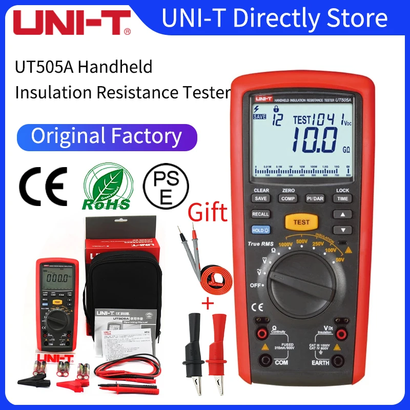 Megger Insulation Tester Ut505a 1000v Digital Handheld Megger