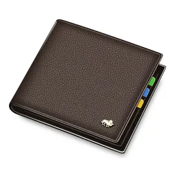 BISON DENIM Luxury Genuine Leather RFID Bifold Men's Wallet with Zipper Coin Purse & Card Holder (N4470 Coffee)