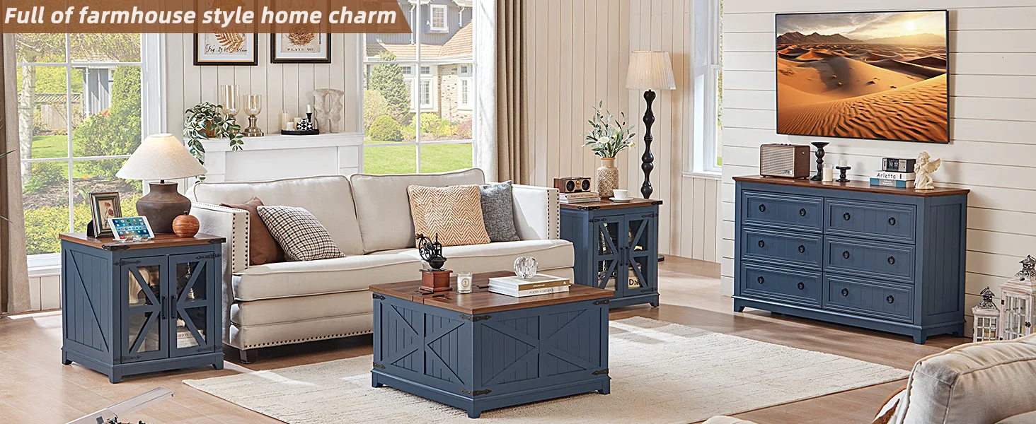 blue Farmhouse Coffee Table