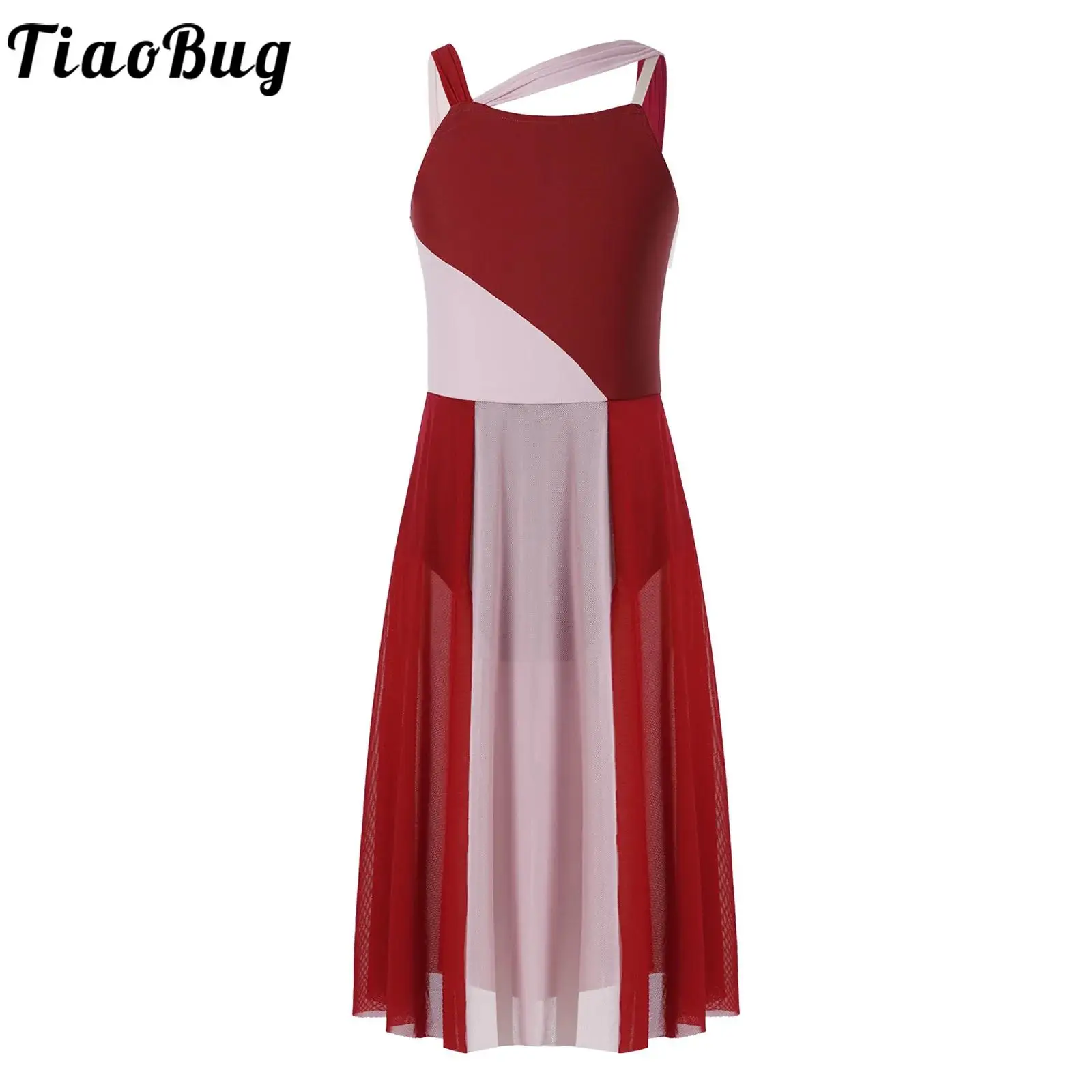 

Детское лирическое танцевальное платье для девочек, балетное Катание на коньках, гимнастическое трико без рукавов, Современная танцевальная одежда для выступлений