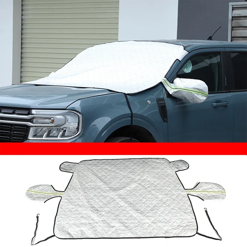 

For Ford Maverick 2022-2023 Car Front Windshield Sunshades with Ear Anti-sun Anti-ice Waterproof Sunshade Attraction Outdoor