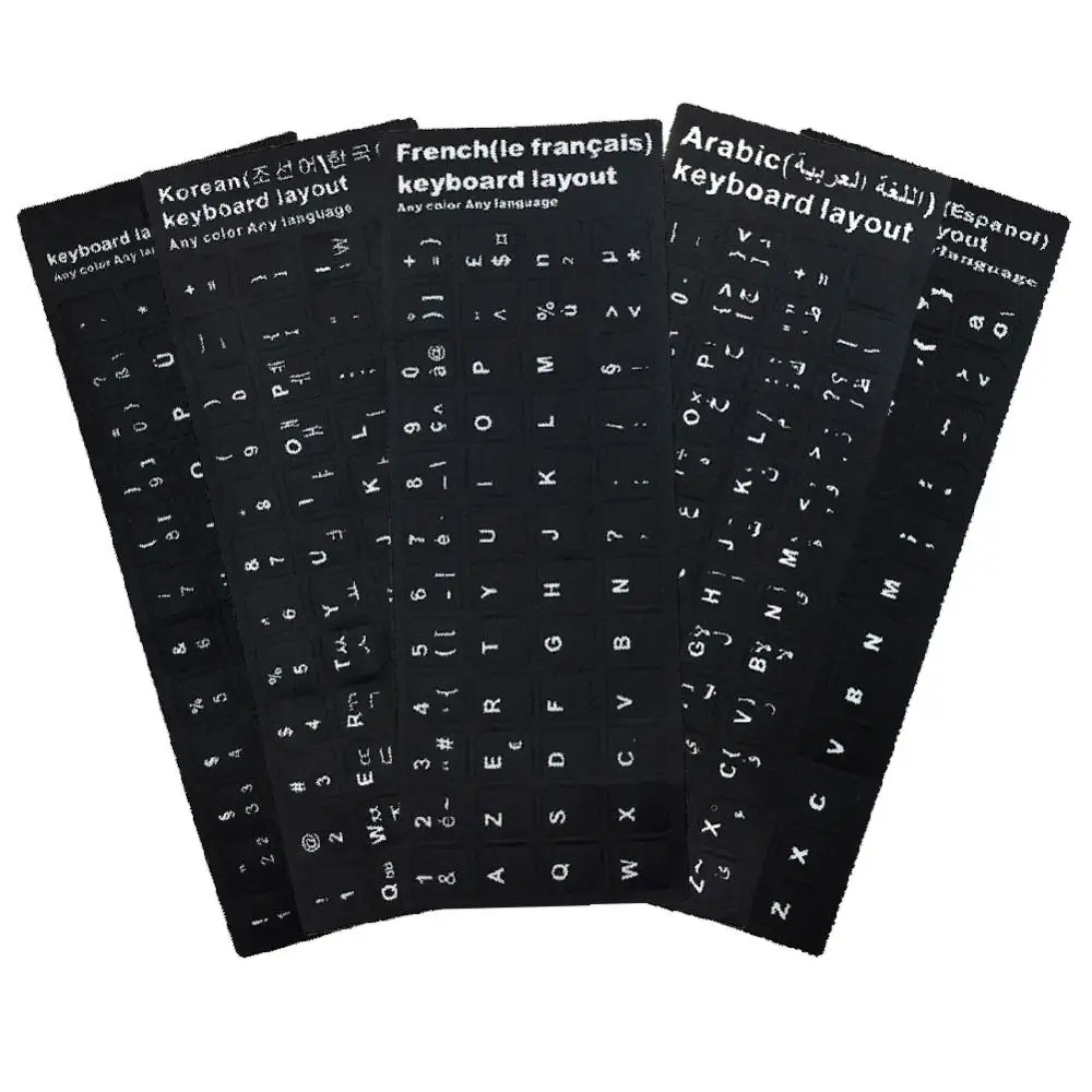 Multilingual Keyboard Sticker Set for Standard Layout Keyboards