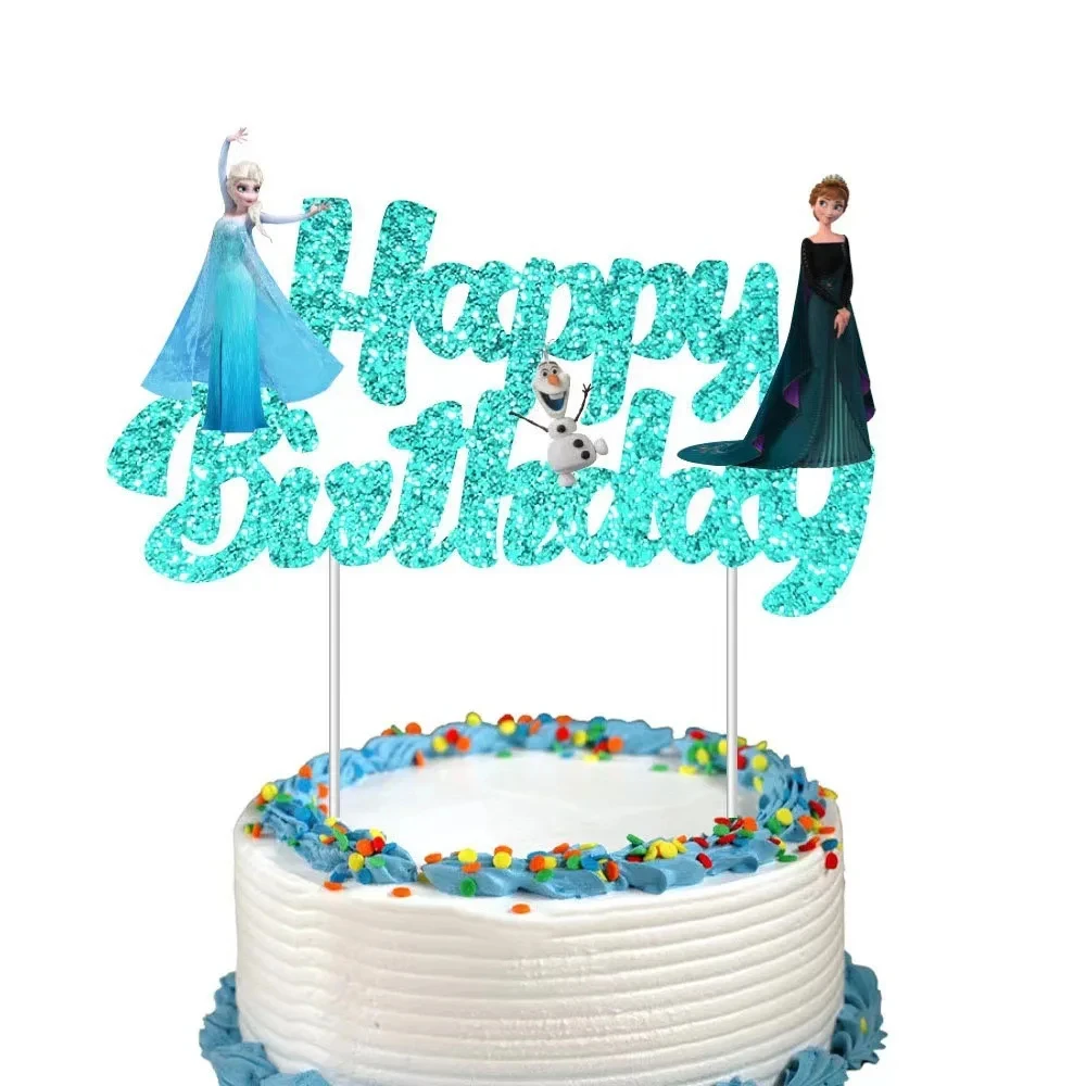 Description Picture 5 of itemIconic Brand Frozen Birthday Decorations Frozen Anna Elsa Olaf Cake Toppers for Kid Baby Shower Wedding Party Supplies Cake Topper Kit
