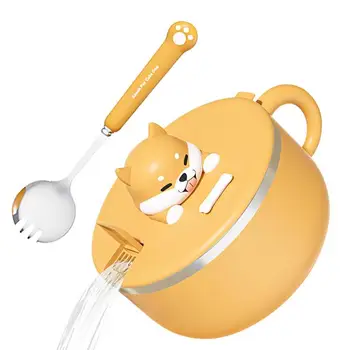 라멘 국수 그릇 방진 대용량 내열성 304 스테인레스 스틸 라멘 밥솥 컵, 포크 스푼, 홈 액세서리